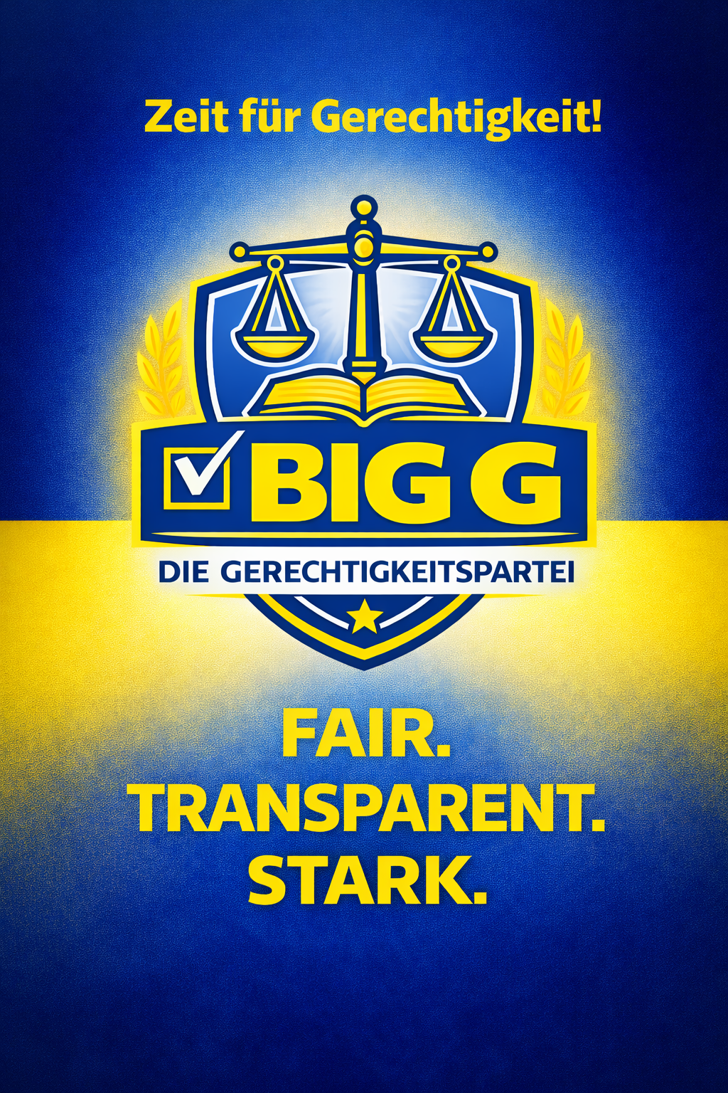 Wahlplakat der Gerechtigkeitspartei BIGG